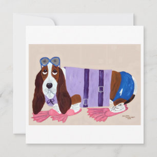 Cartes Pour Fêtes Annuelles Basset Hound à palmes