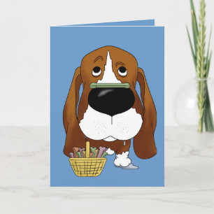 Cartes Pour Fêtes Annuelles Basset Hound - Chasse Aux Os De Pâques, N'Importe 