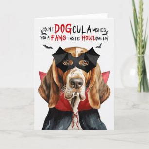 Cartes Pour Fêtes Annuelles Basset Hound Chien drôle Nombre DOGcula Halloween