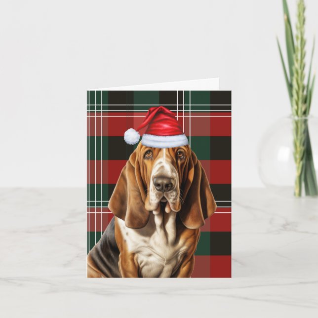 Cartes Pour Fêtes Annuelles Basset Hound Noël Chien vacances Noël Jeu (Devant)