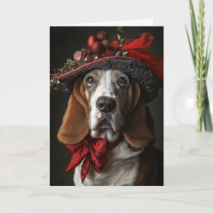 Cartes Pour Fêtes Annuelles Basset Hound Noël Victorien Chien
