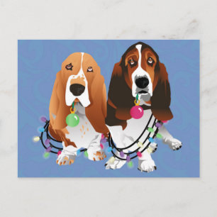 Cartes Pour Fêtes Annuelles Basset Hound Peace Love Joie Noël Design