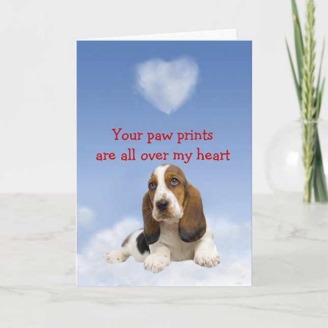 Cartes Pour Fêtes Annuelles Basset Hound Puppy Love Card (Devant)