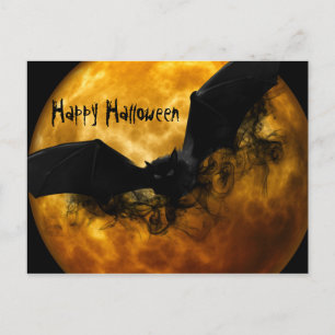 Cartes Pour Fêtes Annuelles Bat et Pleine lune d'Halloween joyeux