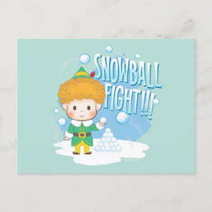 Cartes Pour Fêtes Annuelles Bataille de boules de neige avec Buddy l'Elf !