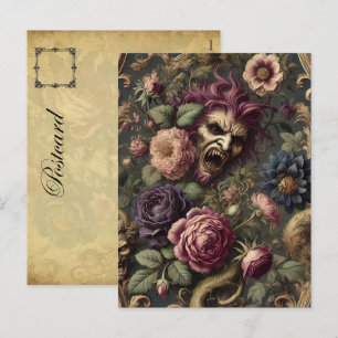 Cartes Pour Fêtes Annuelles Batailles et fleurs baroques - Design floral gothi