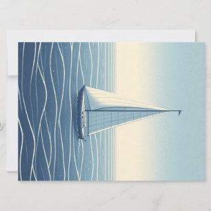 Cartes Pour Fêtes Annuelles Bateau à voile en haute mer