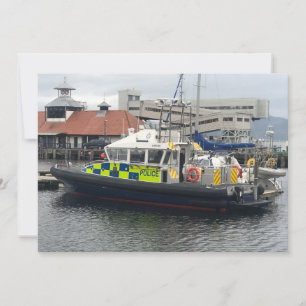 Cartes Pour Fêtes Annuelles Bateau de patrouille de la police britannique, Rot