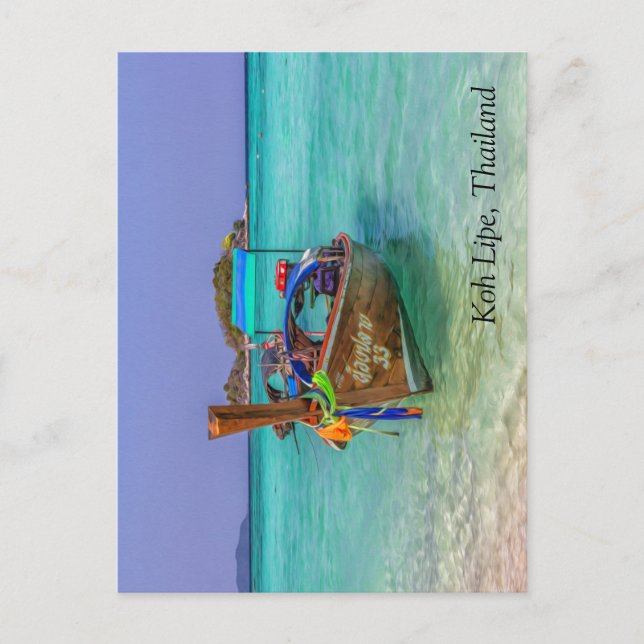 Cartes Pour Fêtes Annuelles Bateau longue queue, Koh Lipe, Thaïlande (Devant)