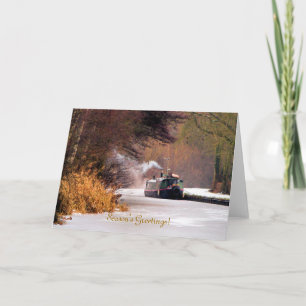 CARTES POUR FÊTES ANNUELLES BATEAUX DE CANAL DE NOËL