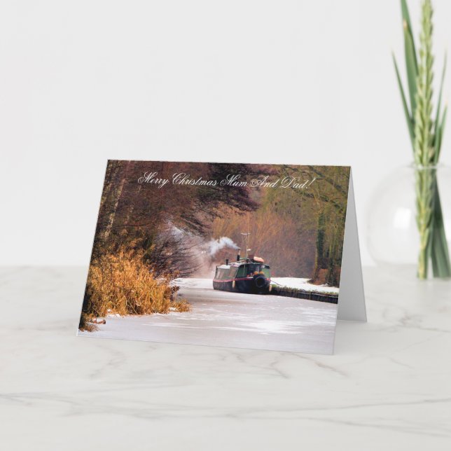 CARTES POUR FÊTES ANNUELLES BATEAUX DE CANAL DE NOËL (Devant)