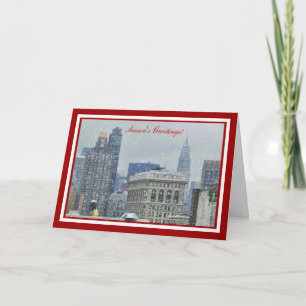 Cartes Pour Fêtes Annuelles Bâtiment de Chrysler d'horizon de NYC, Noël de