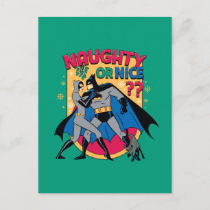 Cartes Pour Fêtes Annuelles Batman   Catwoman Under Mistletoe Naughty Or Nice