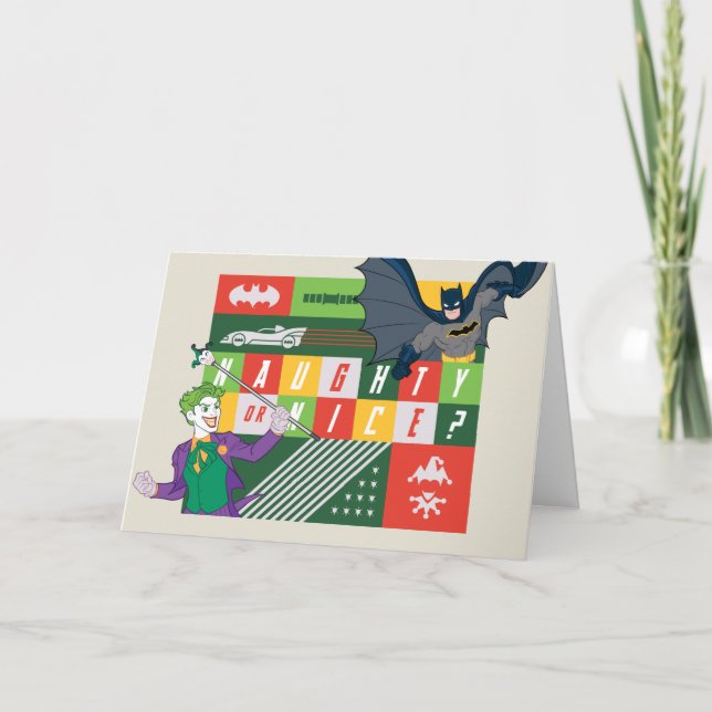 Cartes Pour Fêtes Annuelles Batman contre Joker "Naughty or Nice" (Devant)