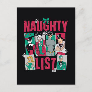 Cartes Pour Fêtes Annuelles Batman   Père Noël Naughty Liste des méchants