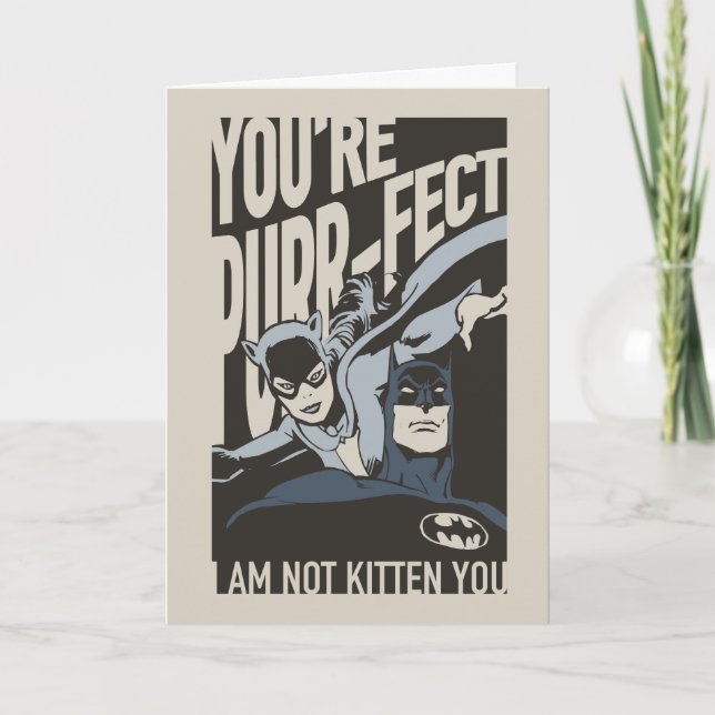 Cartes Pour Fêtes Annuelles Batman Valentine | Catwoman - Tu es par-faitement  (Devant)
