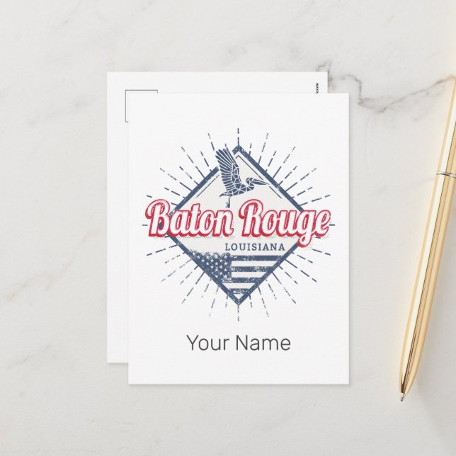 Cartes Pour Fêtes Annuelles Baton Rouge City Louisiane États-Unis (Devant/Arrière en situation)