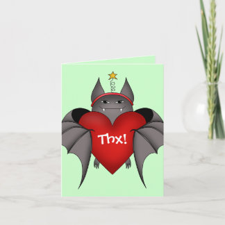 Cartes Pour Fêtes Annuelles Batte drôle amoureuse de Noël avec le thx rouge de