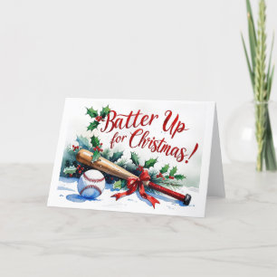 Cartes Pour Fêtes Annuelles Batter Up for Christmas sur le thème du baseball p