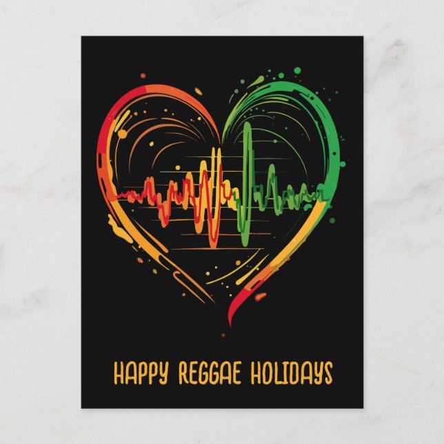 Cartes Pour Fêtes Annuelles Batterie cardiaque Reggae personnalisable (Devant)