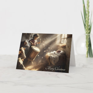 Cartes Pour Fêtes Annuelles Batteur dans une étable stable