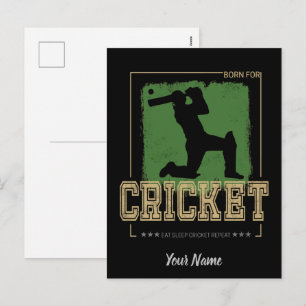Cartes Pour Fêtes Annuelles Batteur de cricket Joueur Vintage