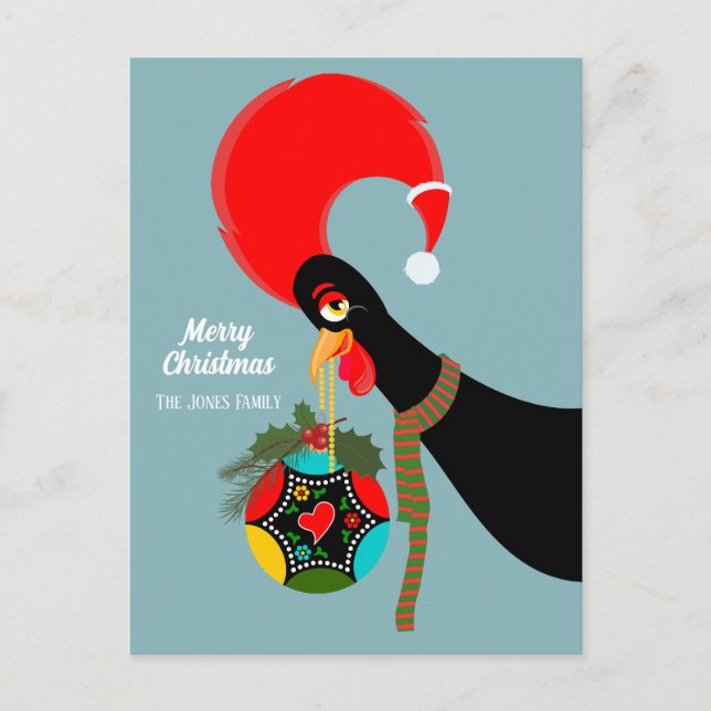 Cartes Pour Fêtes Annuelles Bauble de Noël du coq portugais (Devant)