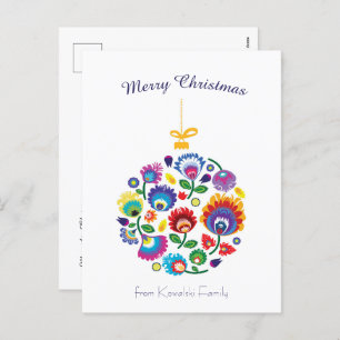 Cartes Pour Fêtes Annuelles 🎄 Bauble de Noël - folklore [blanc]