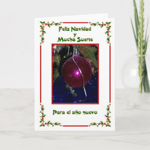 Cartes Pour Fêtes Annuelles Bauble Feliz Navidad Noël espagnol