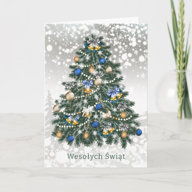 Cartes Pour Fêtes Annuelles Baubles d'arbre de Noël polonais (Devant)