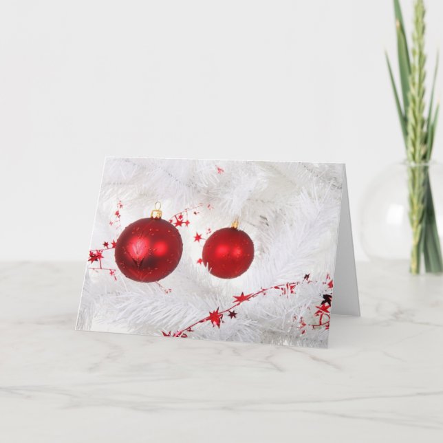 Cartes Pour Fêtes Annuelles Baubles de Noël (Devant)