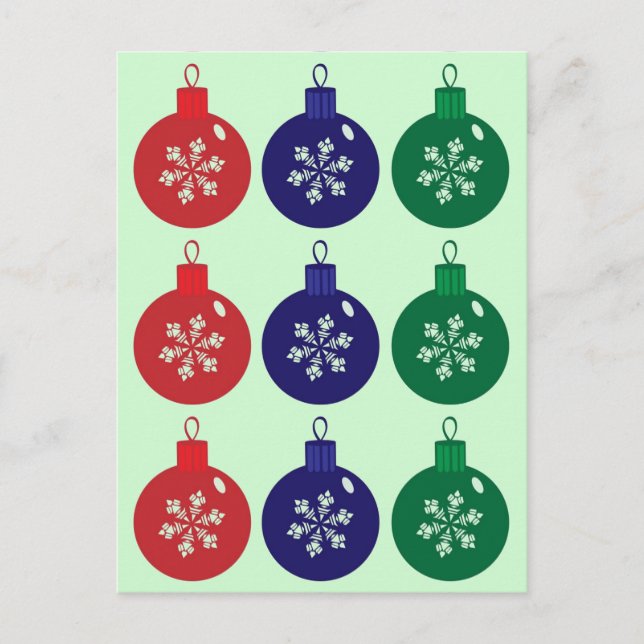 Cartes Pour Fêtes Annuelles Baubles de Noël (Devant)
