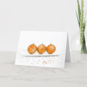 Cartes Pour Fêtes Annuelles Baubles de Noël orange