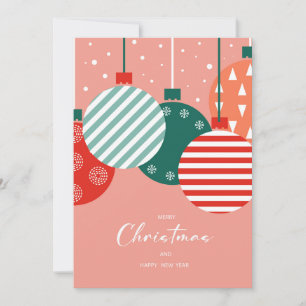 Cartes Pour Fêtes Annuelles Baubles de Noël rétro - Charme de Noël classique