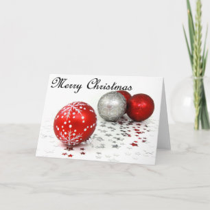 Cartes Pour Fêtes Annuelles Baubles de Noël rouges