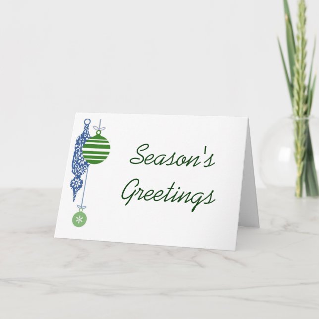 Cartes Pour Fêtes Annuelles Baubles Design Noël personnalisé (Devant)