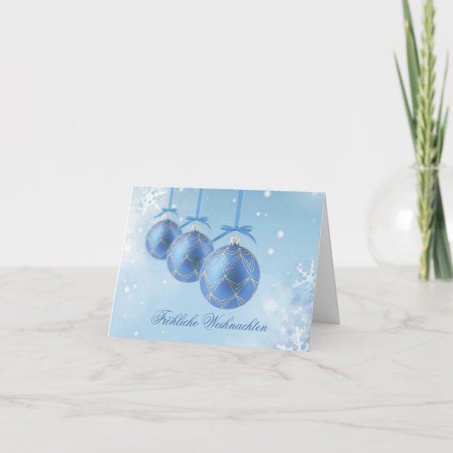 Cartes Pour Fêtes Annuelles Baubles et flocon de neige allemand Noël, Nouvel A (Devant)