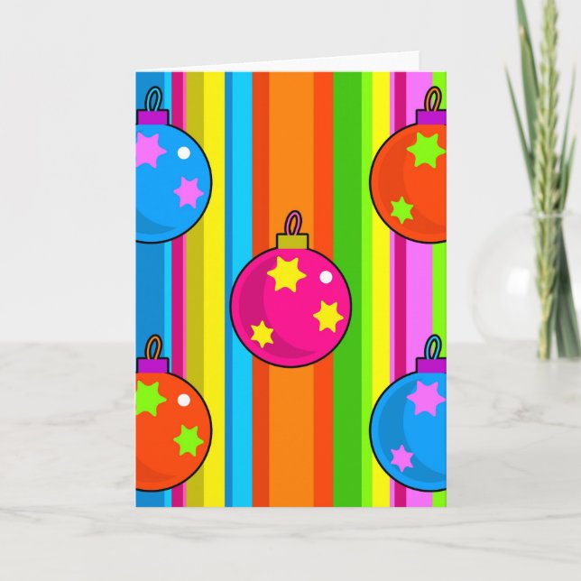 Cartes Pour Fêtes Annuelles Baubles funky (Devant)