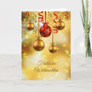 Cartes Pour Fêtes Annuelles Baubles rouges et or Noël allemand