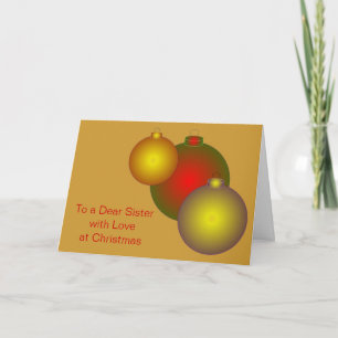 Cartes Pour Fêtes Annuelles Baubles Soeurs Noël