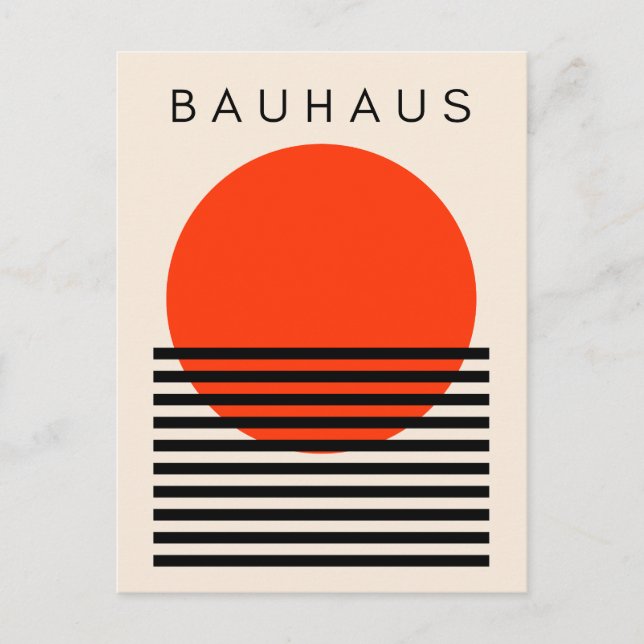 Cartes Pour Fêtes Annuelles Bauhaus Soleil rouge orange (Devant)