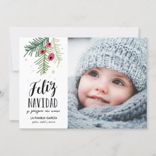 Cartes Pour Fêtes Annuelles Bayas Rojas   Feliz Navidad