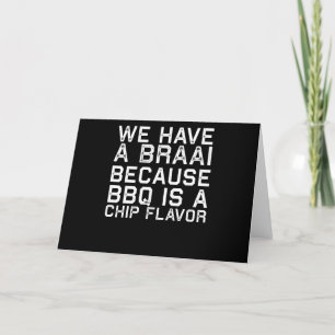 Cartes Pour Fêtes Annuelles BBQ   Braai Funny South Africa Family BBQ Gift