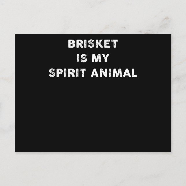 Cartes Pour Fêtes Annuelles BBQ | Brisket Est Mon Esprit Animal BBQ Cadeaux (Devant)
