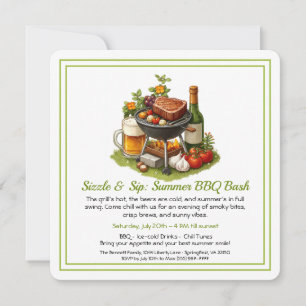 Cartes Pour Fêtes Annuelles BBQ d'été et fête de la bière