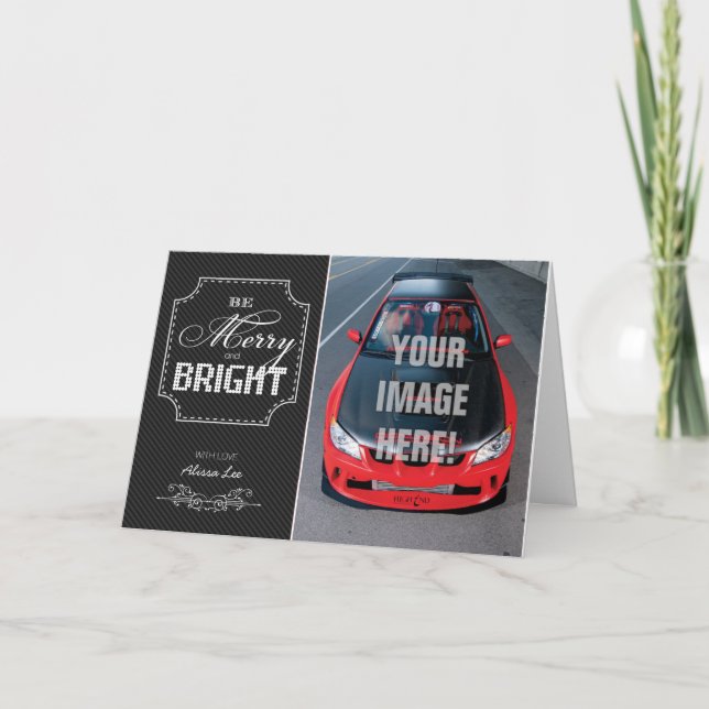 Cartes Pour Fêtes Annuelles Be Joyeux and Bright - Subaru STI (Devant)