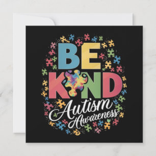 Cartes Pour Fêtes Annuelles Be Kind Sensibilisation sur l'autisme Conception c