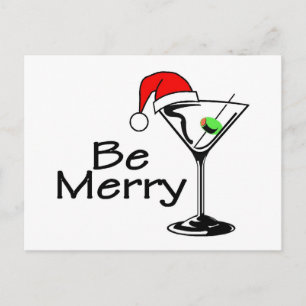 Cartes Pour Fêtes Annuelles Be Merry Christmas Martini