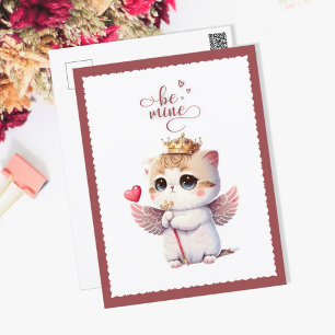 Cartes Pour Fêtes Annuelles Be Mine Chibi Chat Angel Wings Kitten Valentine