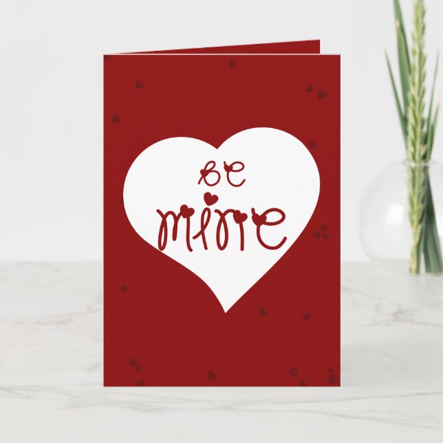 Cartes Pour Fêtes Annuelles Be Mine Love Hearts Valentine's Day Folded (Devant)